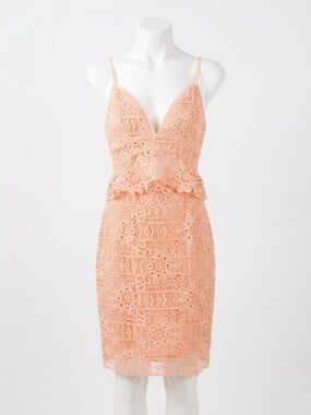 NWT Guess Solstice Crochet Lace Mini Dress In Tropical Peach Size 0